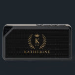 Customize Name & Initial Black White Gold Monogram Bluetooth Speaker<br><div class="desc">Introducing our Customize Name & Initial Black White Gold Monogram collection – a bespoke fusion of sophistication and personalization. Tailored for those who appreciate unique details, this collection allows you to add your name and initials to a timeless black and white palette, elegantly accented with gold monogramming. Whether you're looking...</div>