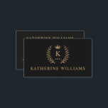 Customize Name & Initial Black White Gold Monogram Business Card<br><div class="desc">Introducing our Customize Name & Initial Black White Gold Monogram collection – a bespoke fusion of sophistication and personalization. Tailored for those who appreciate unique details, this collection allows you to add your name and initials to a timeless black and white palette, elegantly accented with gold monogramming. Whether you're looking...</div>