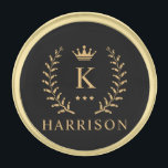 Customize Name & Initial Black White Gold Monogram Gold Finish Lapel Pin<br><div class="desc">Introducing our Customize Name & Initial Black White Gold Monogram collection – a bespoke fusion of sophistication and personalization. Tailored for those who appreciate unique details, this collection allows you to add your name and initials to a timeless black and white palette, elegantly accented with gold monogramming. Whether you're looking...</div>