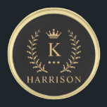 Customize Name & Initial Black White Gold Monogram Gold Finish Lapel Pin<br><div class="desc">Introducing our Customize Name & Initial Black White Gold Monogram collection – a bespoke fusion of sophistication and personalization. Tailored for those who appreciate unique details, this collection allows you to add your name and initials to a timeless black and white palette, elegantly accented with gold monogramming. Whether you're looking...</div>