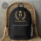 Black and Gold Urban Backpack with Minimalist Design Vegan Urban Luxe Backpack 13” | BYMANYC ® New York  main image 2