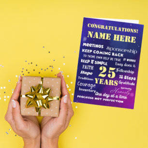 Customize Name/Milestone 12 Step Recovery Card