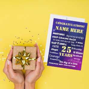 Customize Name/Milestone Recovery Words & Slogans Holiday Card