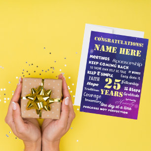 Customize Name/Milestone Recovery Words & Slogans Holiday Card