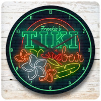 Customize NAME Neon Style Tropical Tiki Beach Bar