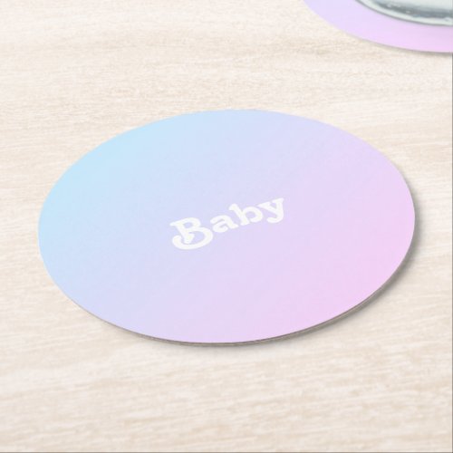Customize Name photo Baby Shower birthday Round Paper Coaster