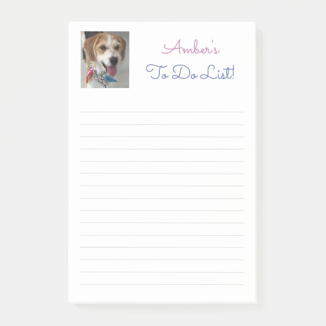 Customize Name, Photo & Message, Ruled Lines, Vs 2 Post-it Notes (Front)