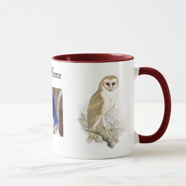 Customize Name Photo Owl Classic Mug, 11 oz Mug (Right)