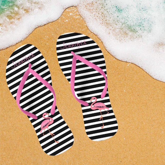 Customize Name Pink Flamingo Flip Flops (Customized Pink Flamingo Flip Flops)
