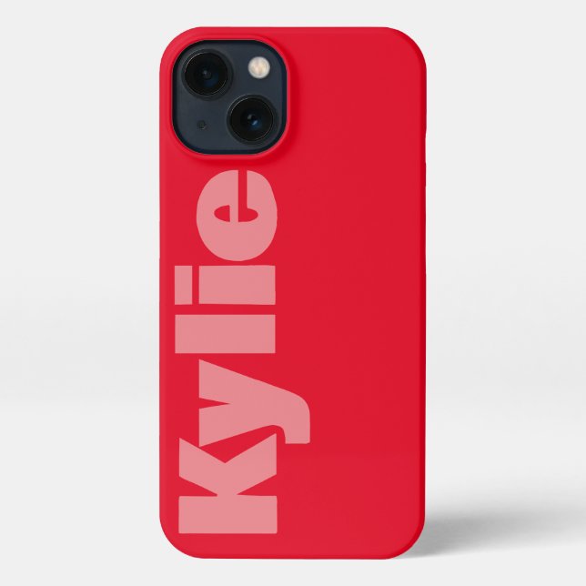 Customize Name Red Colour Stylish Modern iPhone15. iPhone Case (Back)