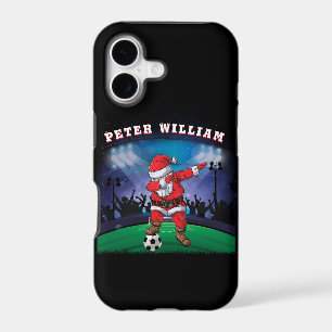 Customize Name Santa Christmas Soccer iPhone 17 Case
