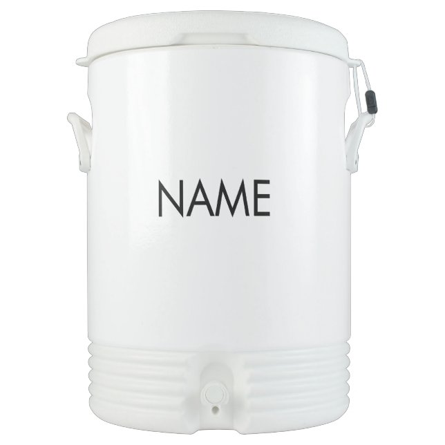 Customize name text black white Igloo Beverage Cooler (Front)