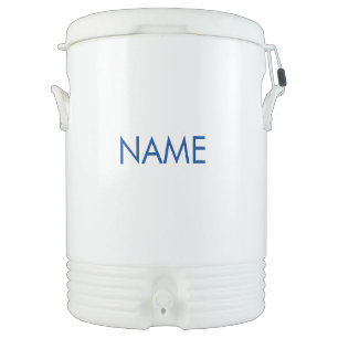 Customize name text blue white Igloo Beverage Cooler