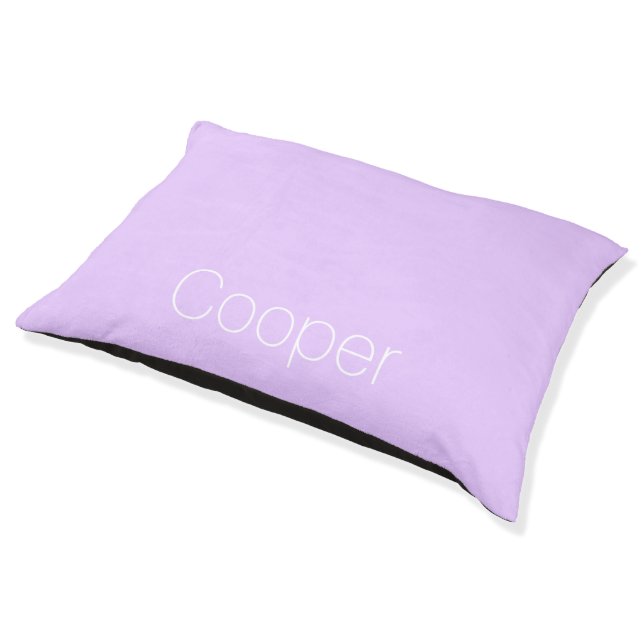 Customize name text minimalist dog lavender pet bed (Angled)