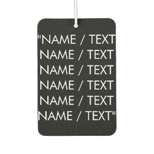 Customize Name text minimalist elegant black white Air Freshener