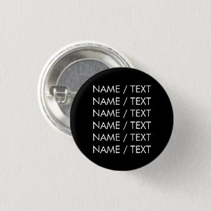 Customize Name text minimalist elegant black white Button