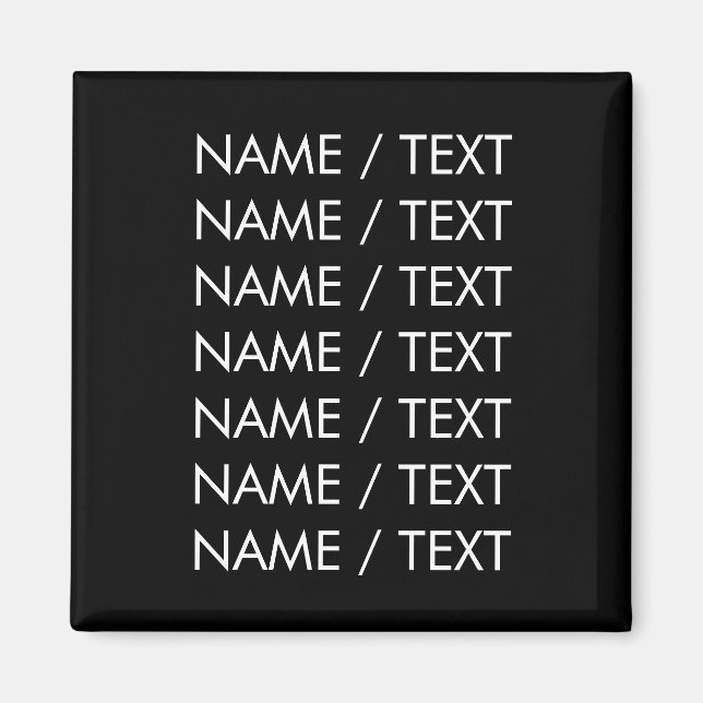 Customize Name text minimalist elegant black white Magnet (Front)