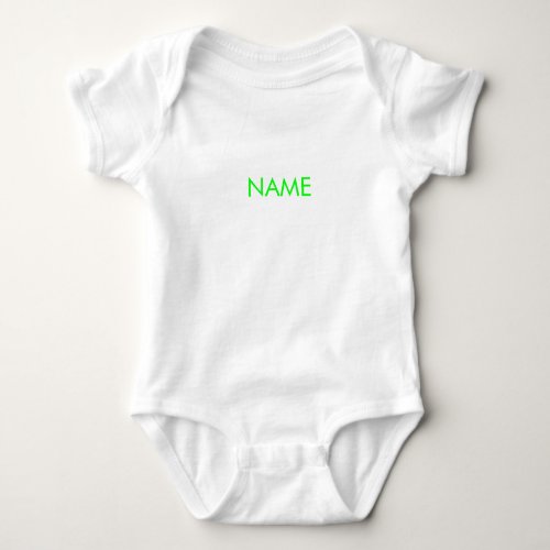 Customize name text minimalist neon green letters baby bodysuit