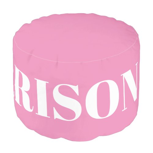 Customize name text pink white pouf