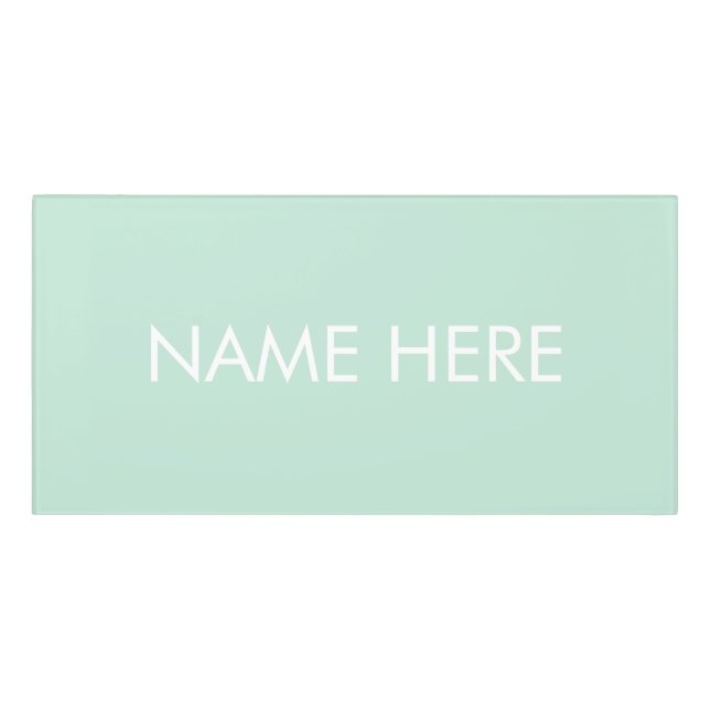 customize name text seafoam mint green white door sign (Classic Front)