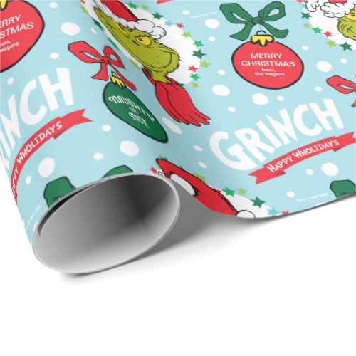 Customize Name _ The Grinch with Ornaments Wrapping Paper