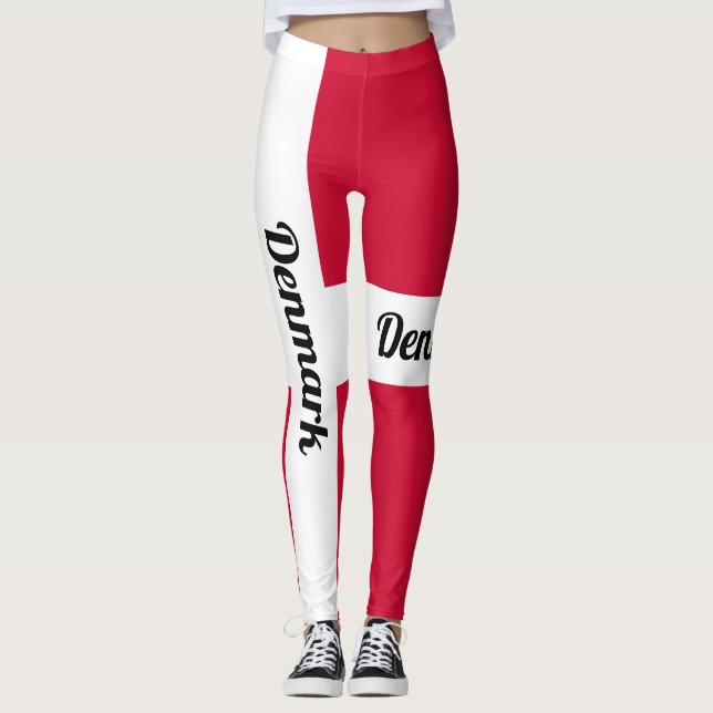 Customize National Denmark Flag Leggings (Front)