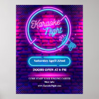 Customize Neon Karaoke Night Medium Size