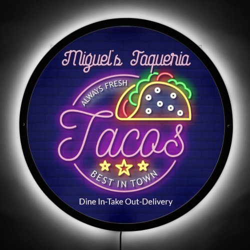 Customize Neon Look Mexican Restaurant Front  LED Sign