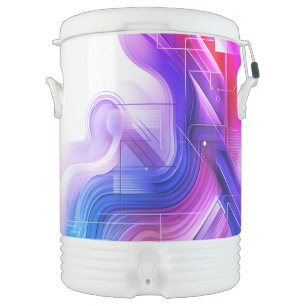 Customize Neon Purple & Blue Abstract Cooler