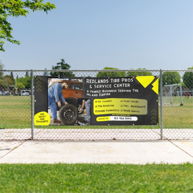 Customize New Used Tires Auto Repair Service Banne Banner (Insitu)