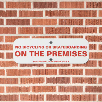 Customize No Bicycling No Skateboarding Shopping Metal Sign