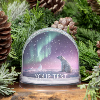 Customize: Northern Lights Polar Bear Snow Globe