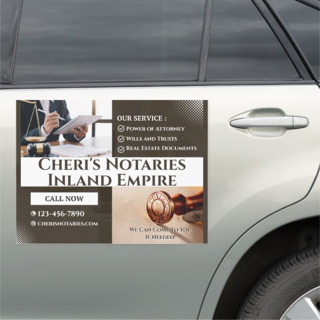 Customize Notary Public High Visibility  Car Magnet (In Situ)