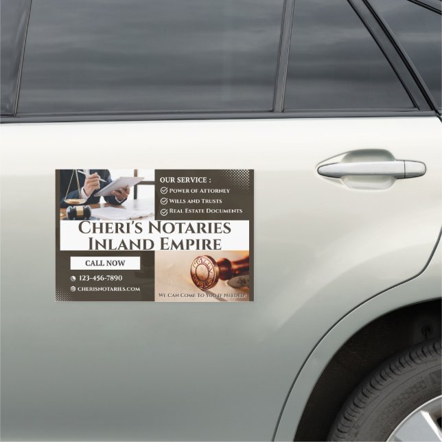 Customize Notary Public High Visibility  Car Magnet (In Situ)