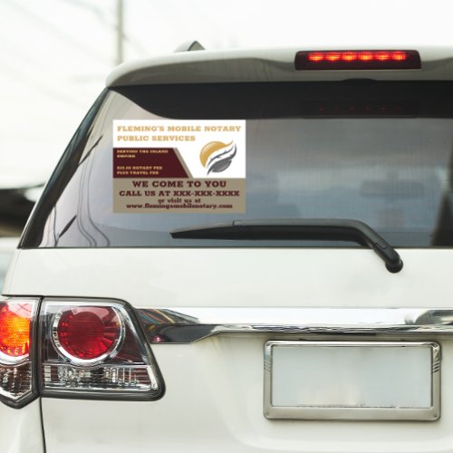 Customize Notary Public Vehicle Window Cling