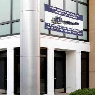 Customize Now Hiring Lowboy Equipment CDL Driver Banner
