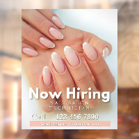 Customize Now Hiring Nail Salon Technician Pink