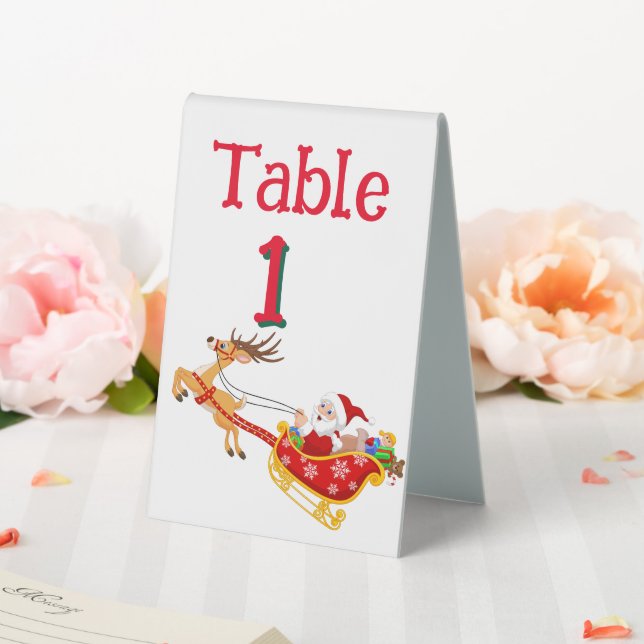 Customize Numbered Christmas Santa Table Tent (In SItu (Wedding))