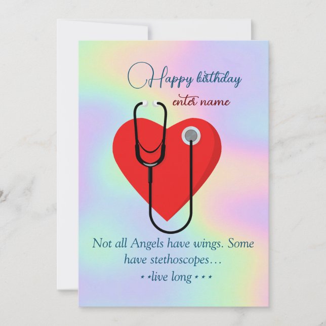 Customize nurse happy birthday card  (Front)