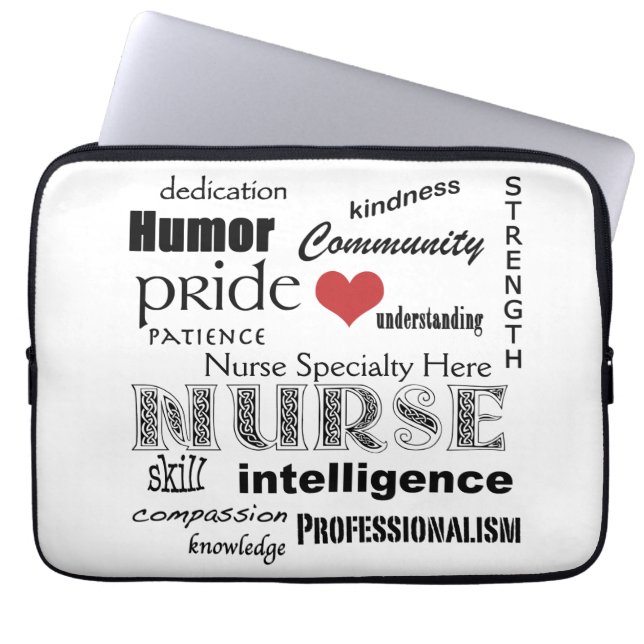Customize Nurse Specialty-Nurse Pride-Attributes Laptop Sleeve (Front)