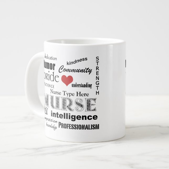 Customize Nurse Specialty-Nurse Pride-Attributes Large Coffee Mug (Front Left)