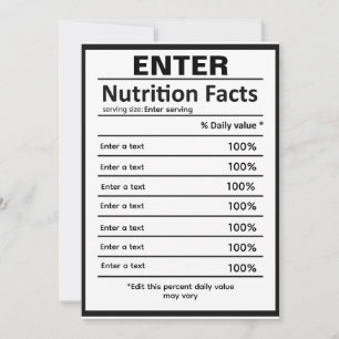 Customize nutritional information template