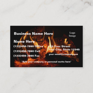 (Customize) Oak Flames in Chimenea Business Card