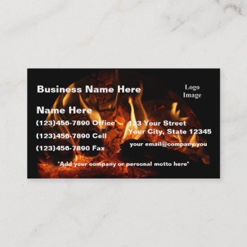 (customize) Oak Flames In Chimenea Business Card by Scotts_Barn at Zazzle