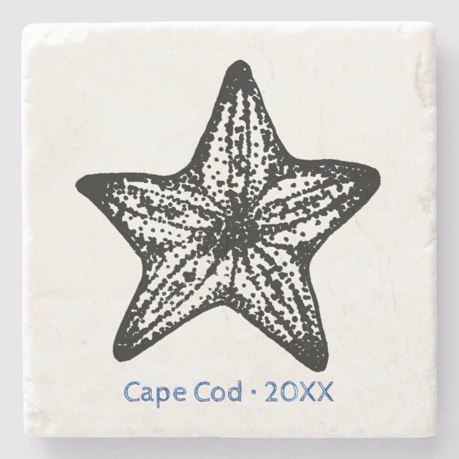 Customize Ocean Starfish Sand Stone Coaster (Front)