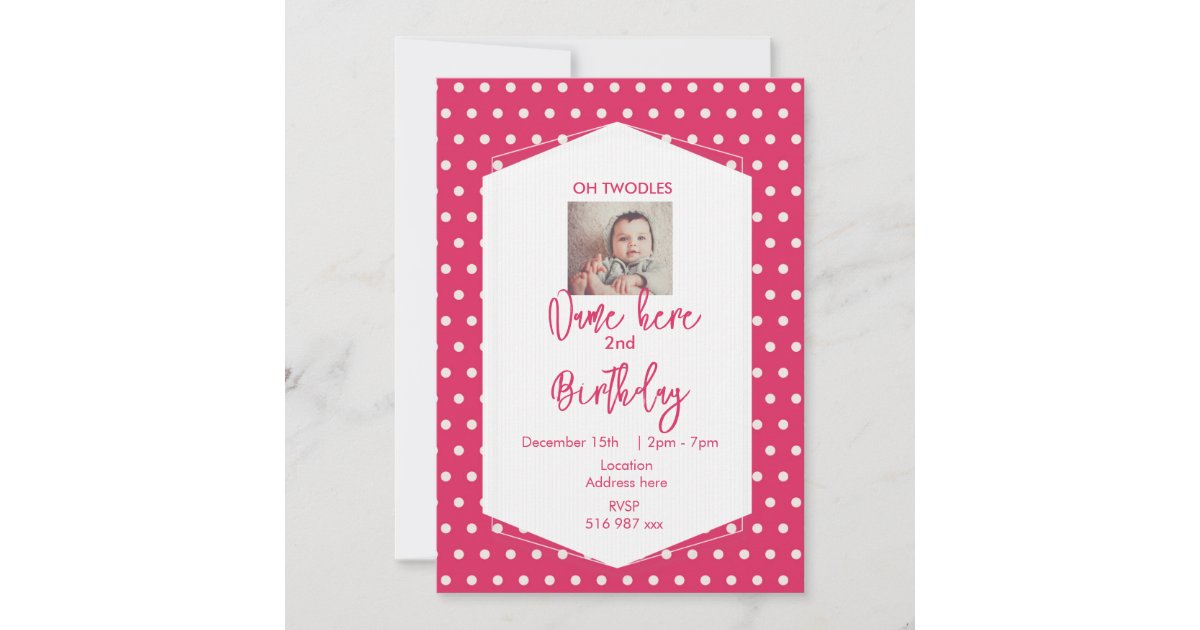 Customize oh twodles birthday invitation | Zazzle