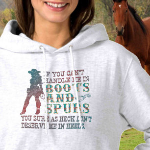 Customize on Back Horse Lover Cowgirl Hoodie