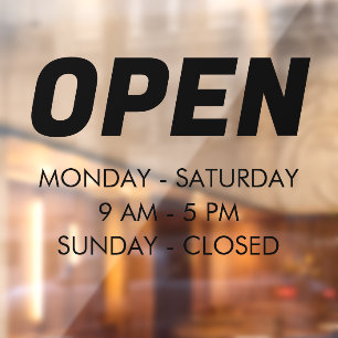 Customize Opening Hours Times Opening Black Sign