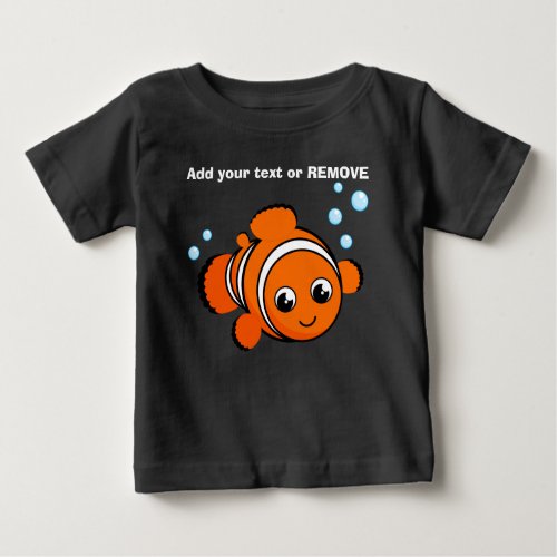 Customize orange cute clown fish cartoon design baby T_Shirt