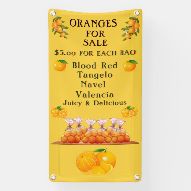 Customize Oranges For Sale Many Flavors Vertical  Banner (Vertical)